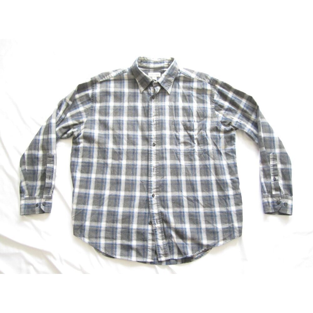 Men St John's Bay Cotton Plaid Button Long Sleeve Shirt Sz XL (MT631)